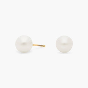 Freshwater Cultured Pearl Stud Earrings in 14k Yellow Gold (6mm)