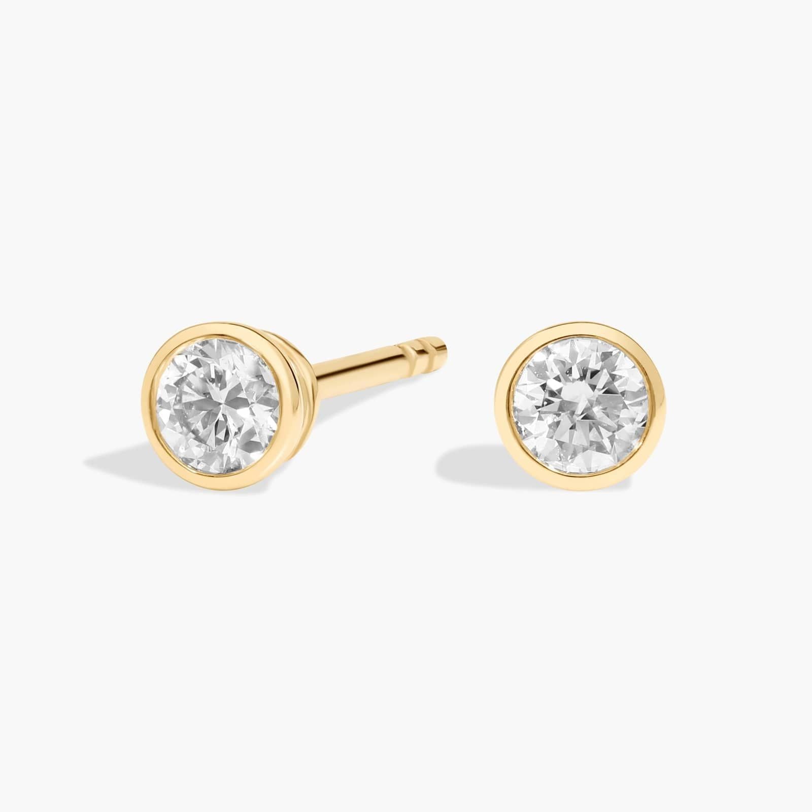 Bezel Set Lab-Grown Diamond Stud Earrings In 14K Yellow Gold (1/4 Ct. tw. - F-G / VS2-SI1)