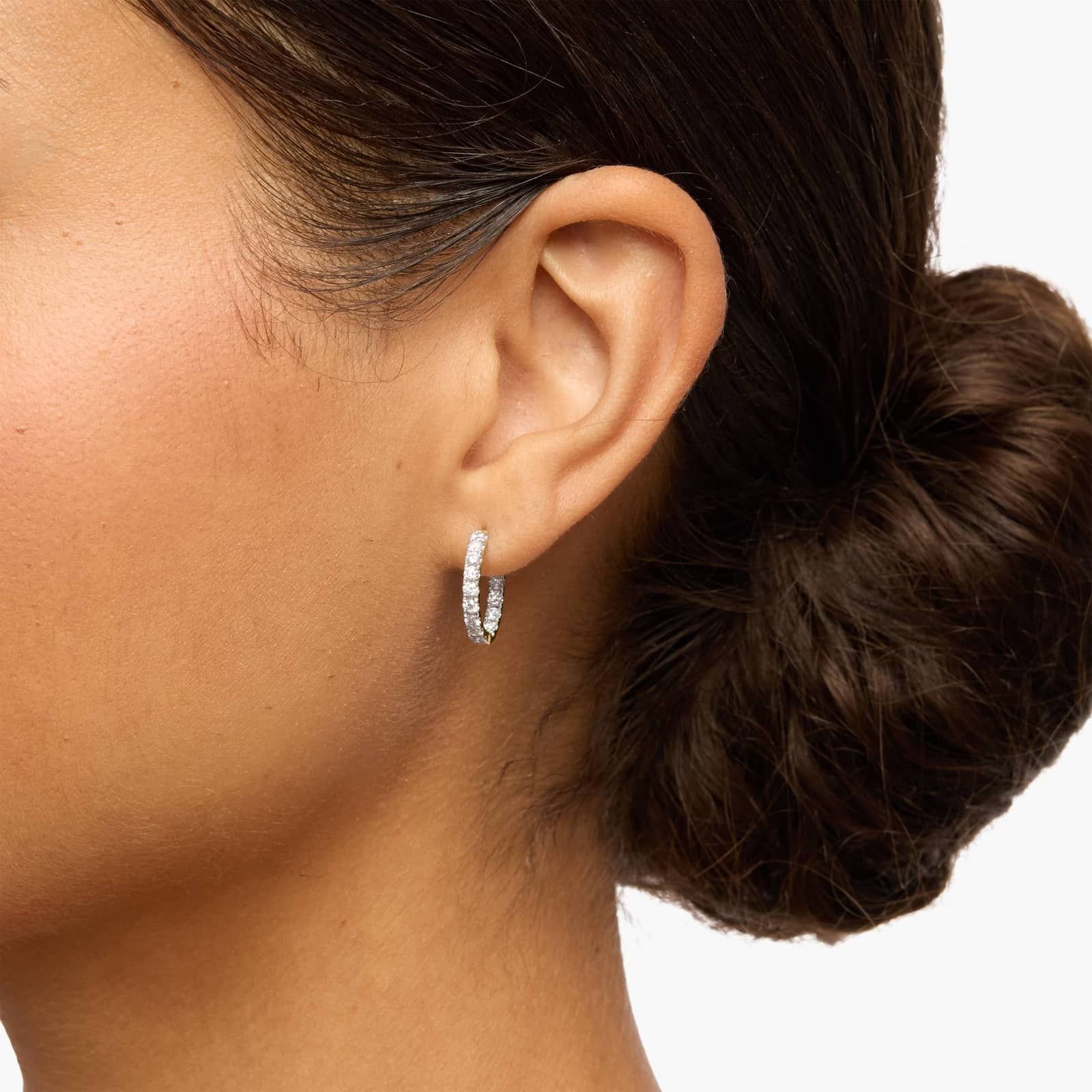 Inside Out Lab Grown Diamond Round Hoops, 1/2 Inch Diameter In 14K Yellow Gold (1 Ct. tw. - F-G / VS2-SI1)