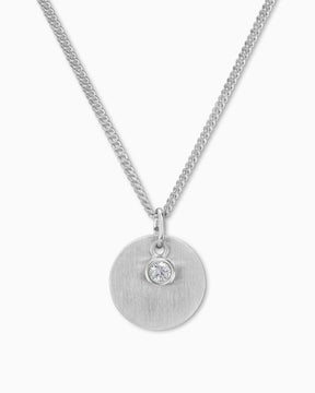 Engraving plates pendant necklace zirconia 12mm