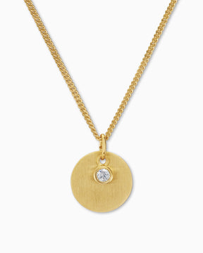 Engraving plates pendant necklace zirconia 12mm-4