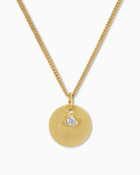 Engraving plates pendant necklace zirconia 12mm-4