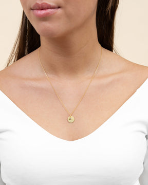 Engraving plates pendant necklace zirconia 12mm