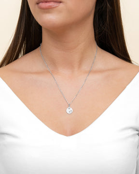 Engraving plates pendant necklace baby feet zirconia 12mm