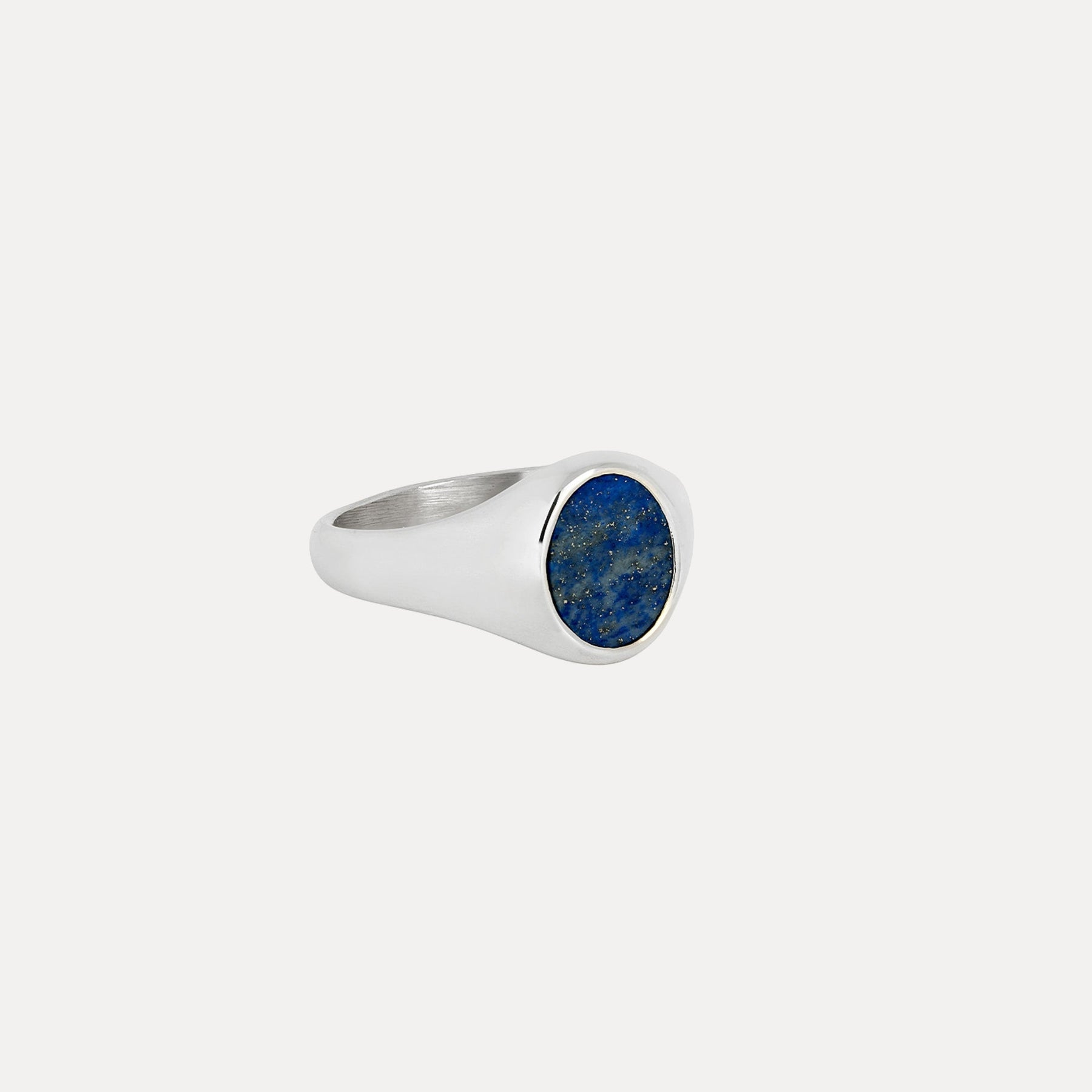 Blue Lapis Lazuli Signet Ring - Silver