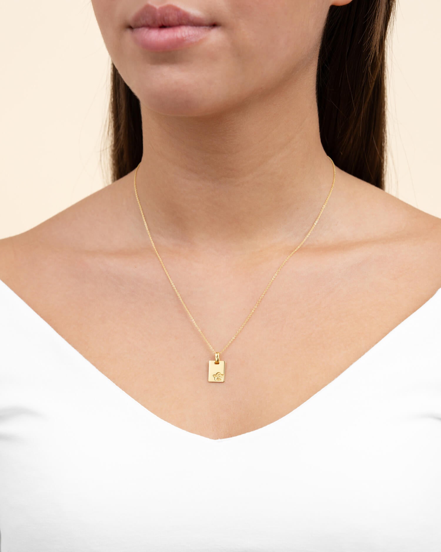 Engraving plates pendant necklace guardian angel