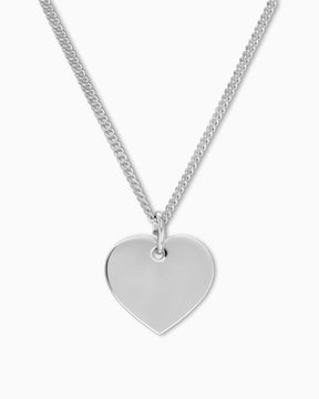 Heart necklace engraving plate pendant 13mm