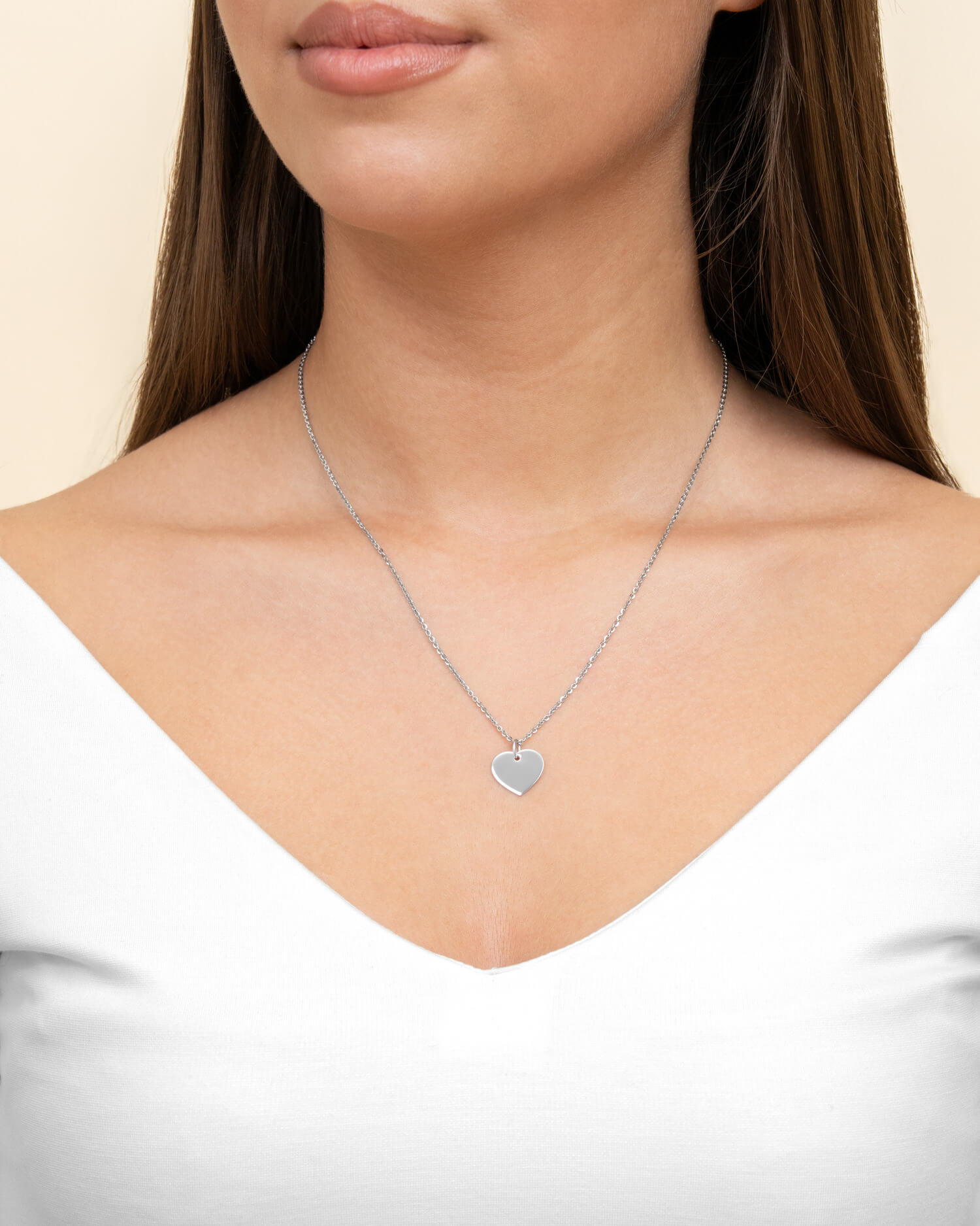 Heart necklace engraving plate pendant 13mm-8