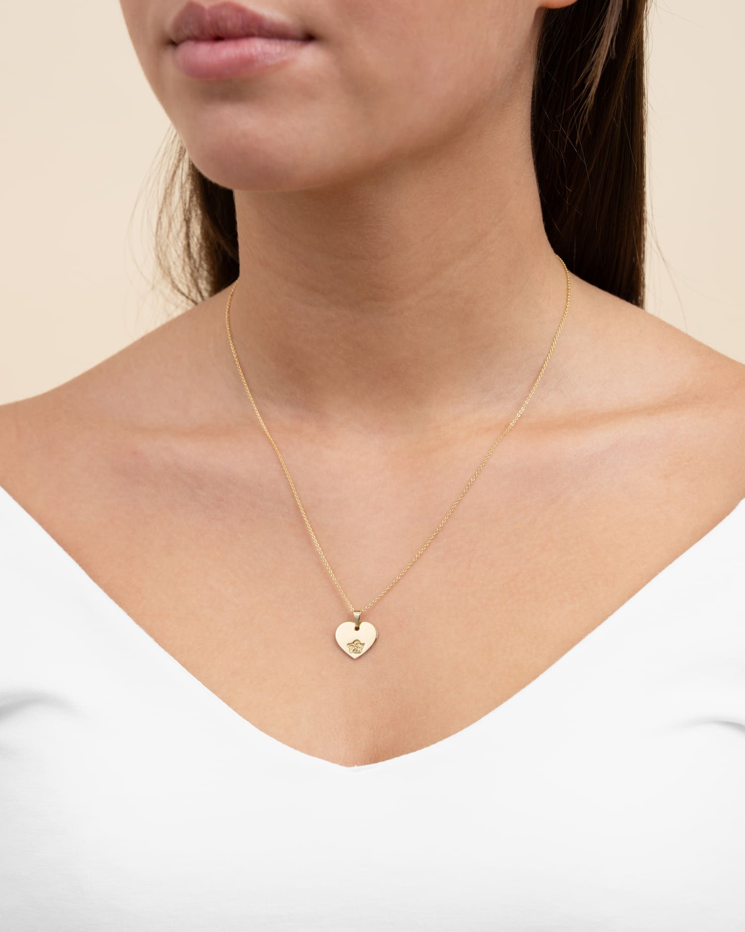 Engraving plates pendant necklace heart guardian angel