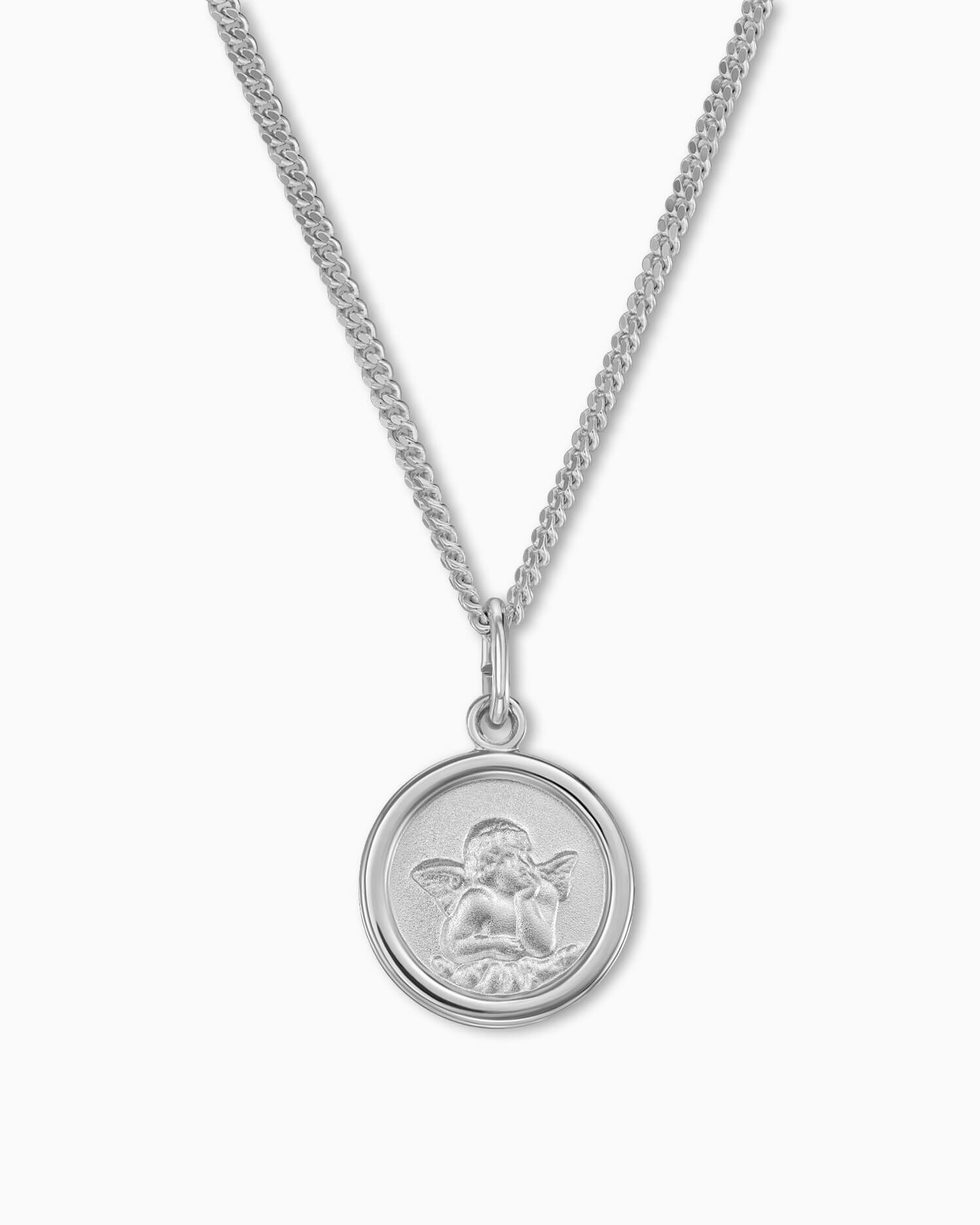 Engraving plates pendant necklace guardian angel-11