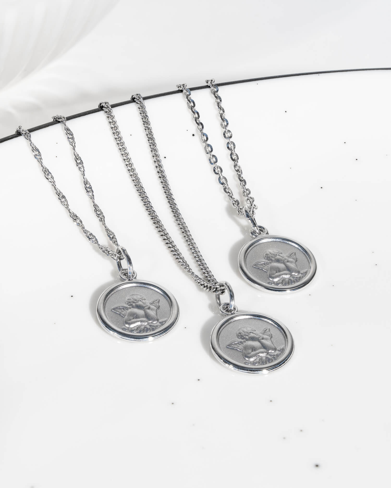 Engraving plates pendant necklace guardian angel