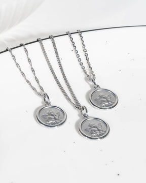 Engraving plates pendant necklace guardian angel