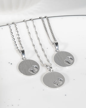 Engraving plates pendant necklace baby feet 12mm-6