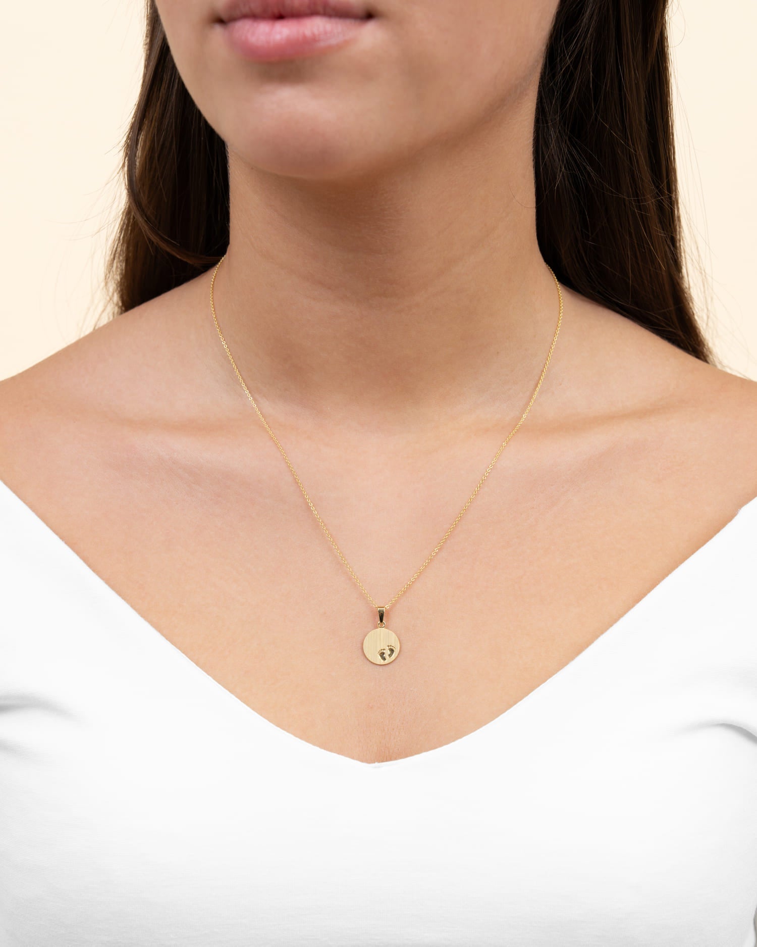 Engraving plates pendant necklace baby feet 12mm-6