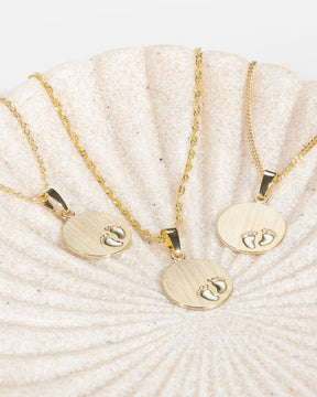 Engraving plates pendant necklace baby feet 12mm-6