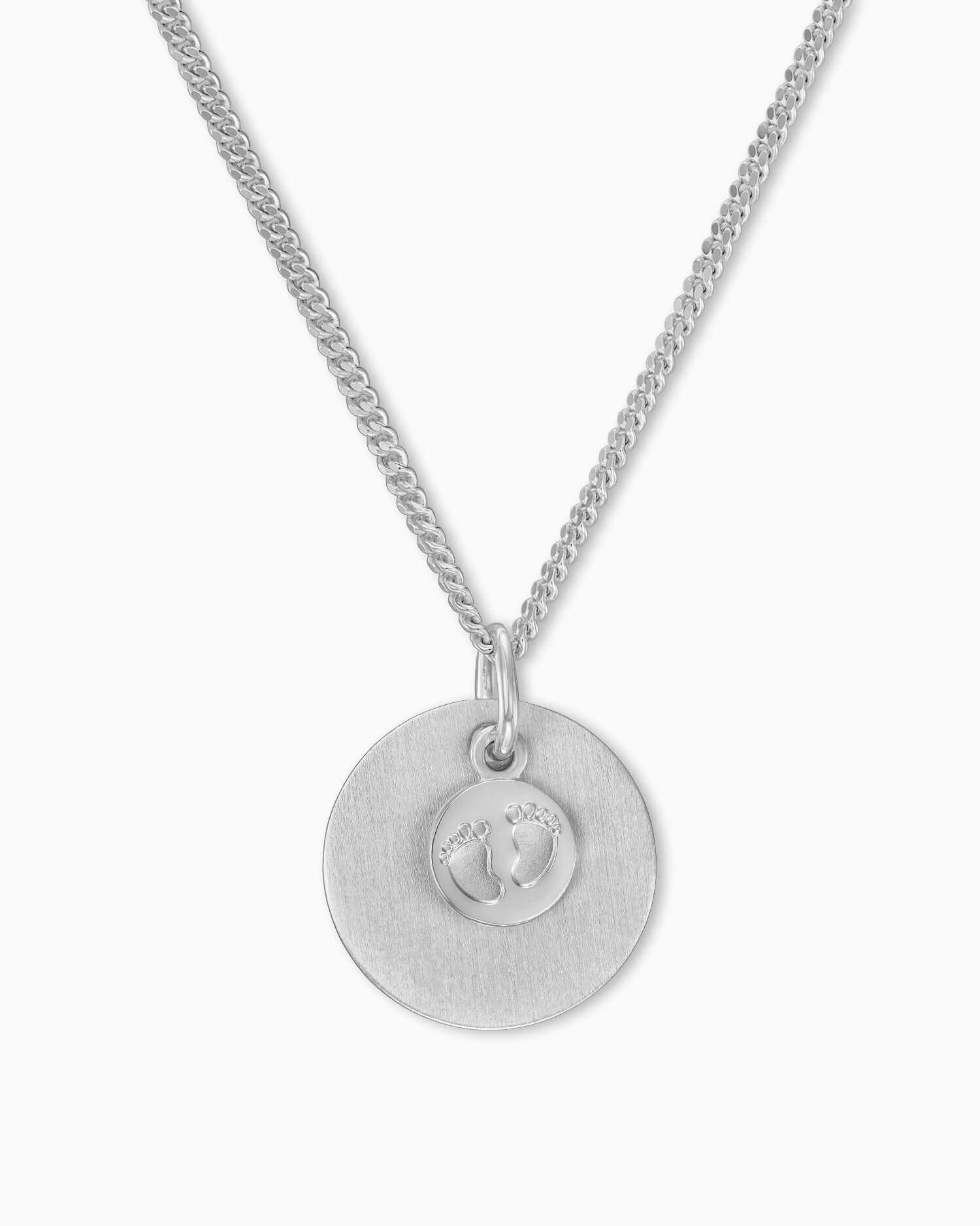Engraving plates pendant necklace baby feet 14mm-3