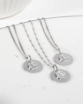 Engraving plates pendant necklace baby feet 14mm-3