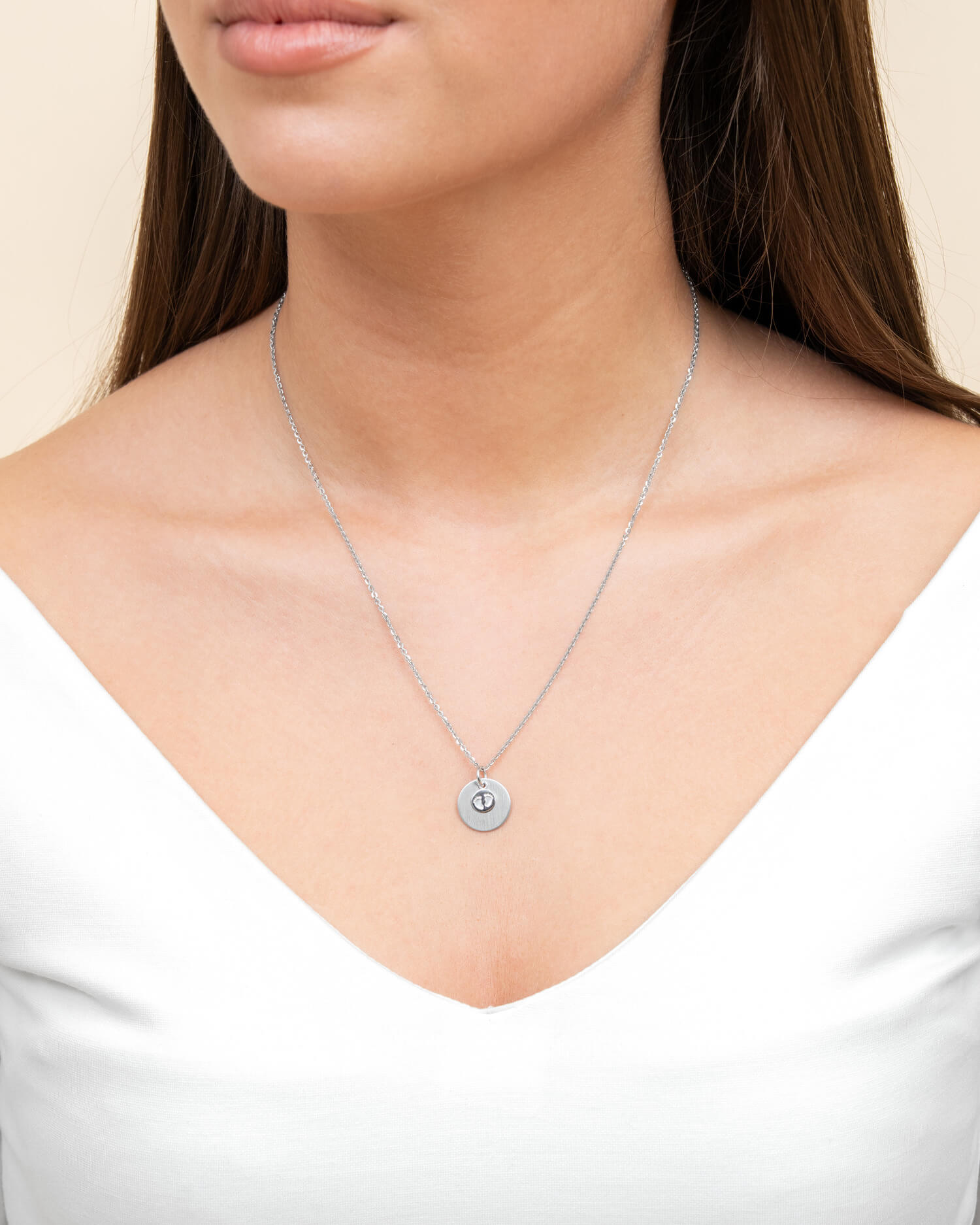 Engraving plates pendant necklace baby feet 14mm