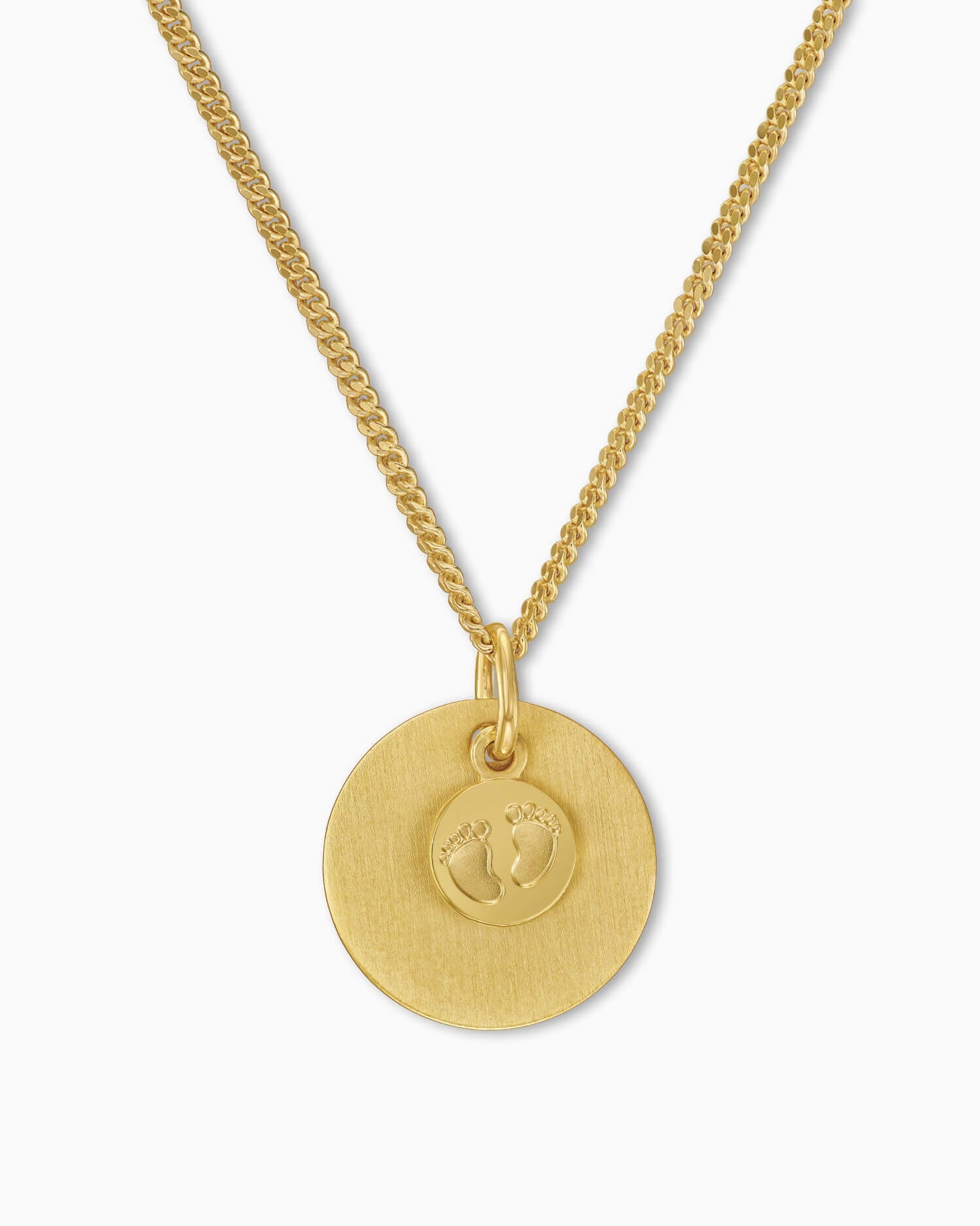 Engraving plates pendant necklace baby feet 14mm-3