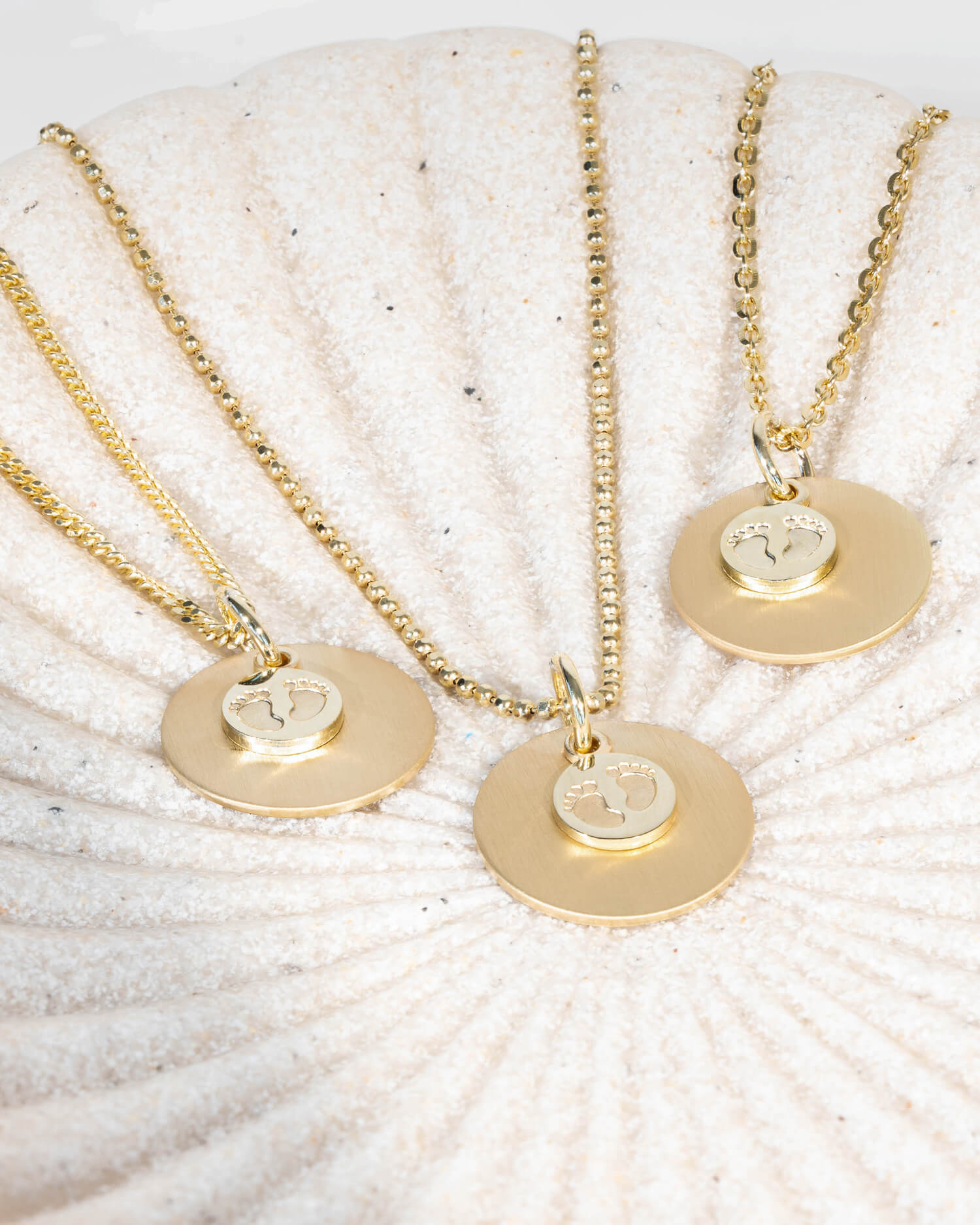 Engraving plates pendant necklace baby feet 14mm-3