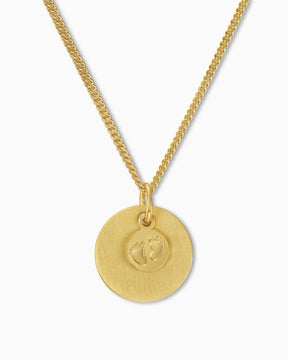 Engraving plates pendant necklace baby feet 14mm-3