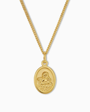 Engraving plates pendant necklace guardian angel