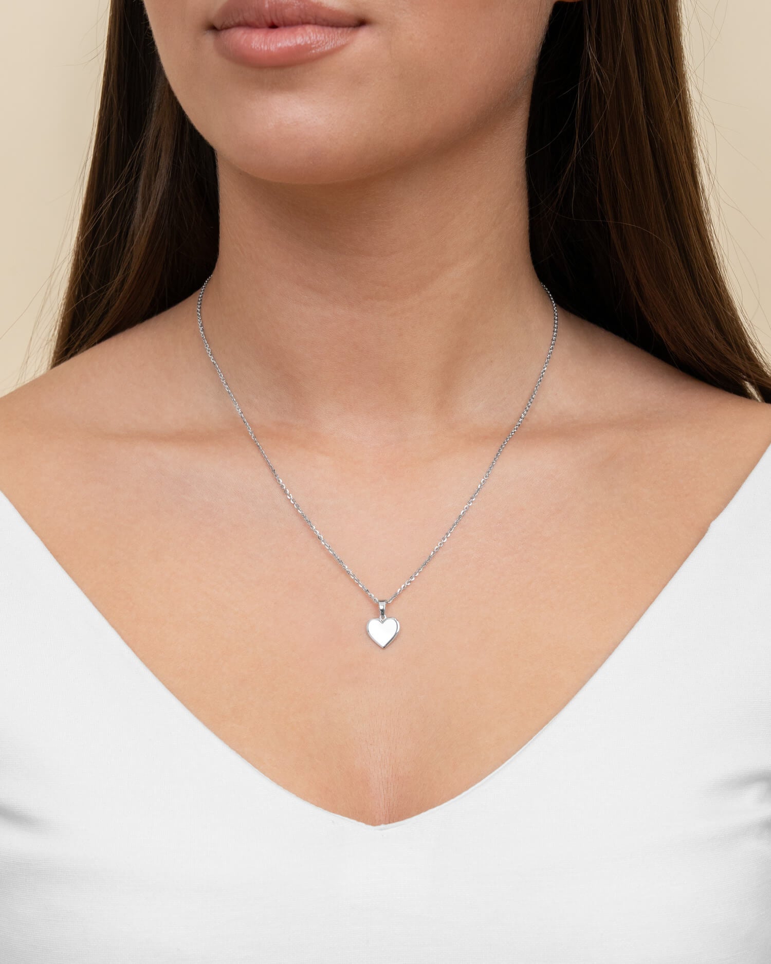 Heart necklace engraving plate pendant 10mm