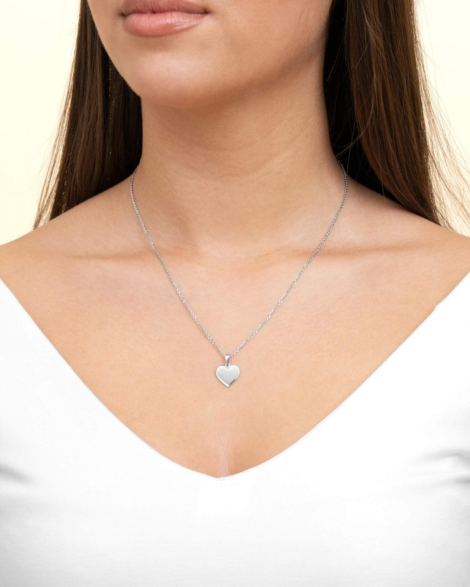 Heart necklace engraving plate pendant 12mm