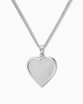 Heart necklace engraving plate pendant 15mm