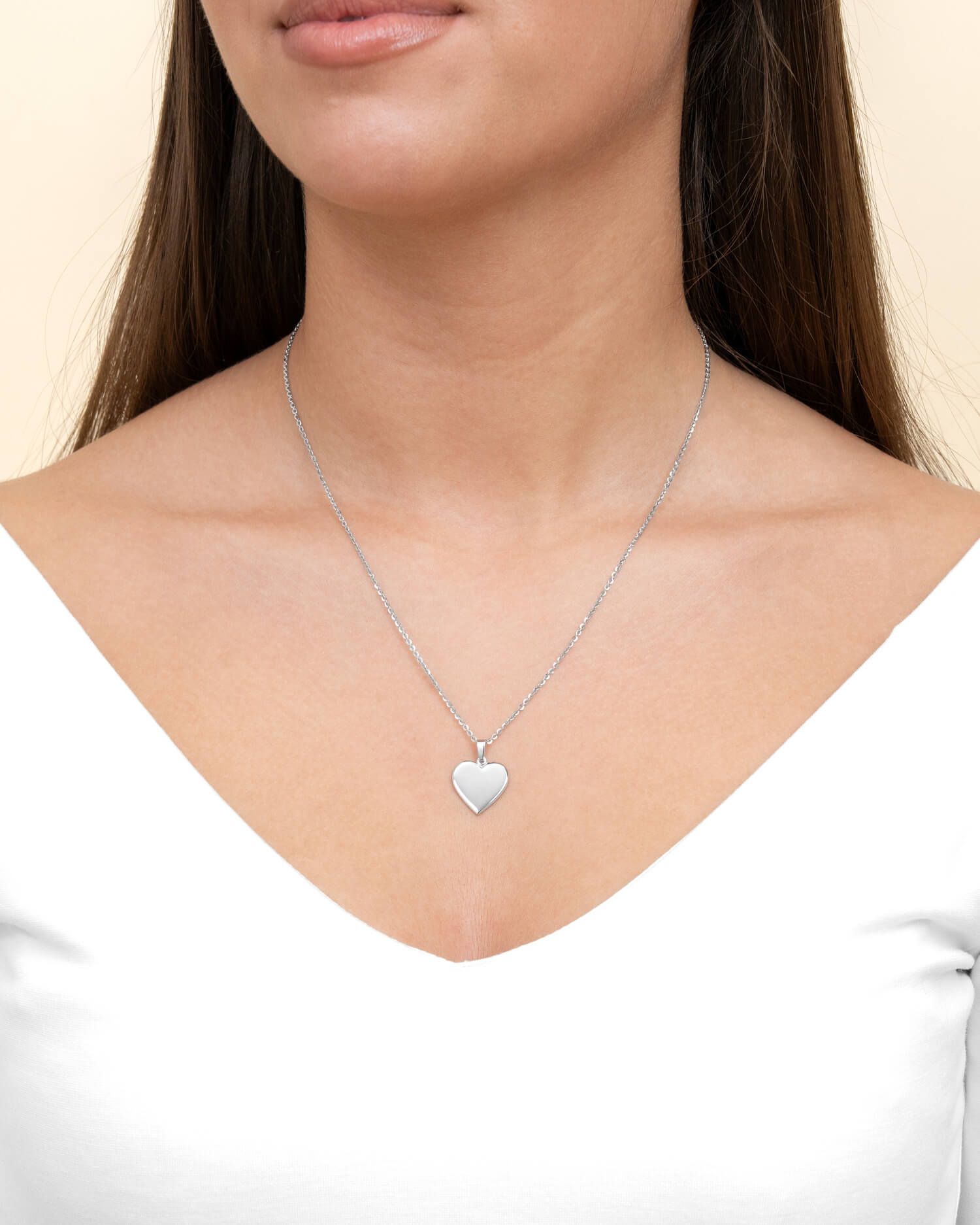 Heart necklace engraving plate pendant 15mm-4