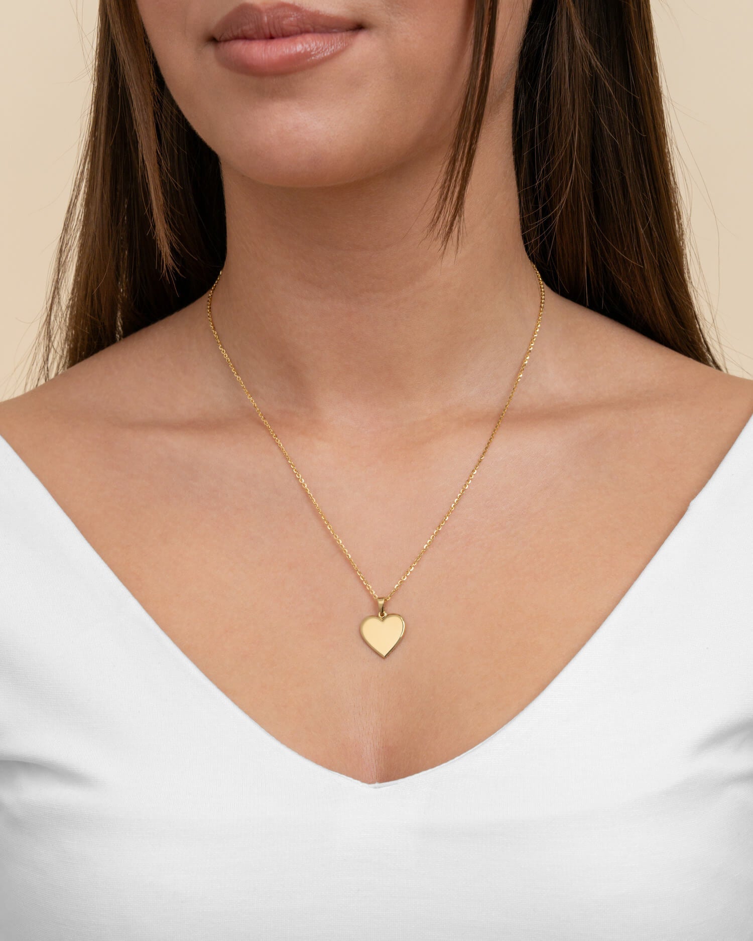 Heart necklace engraving plate pendant 15mm-4