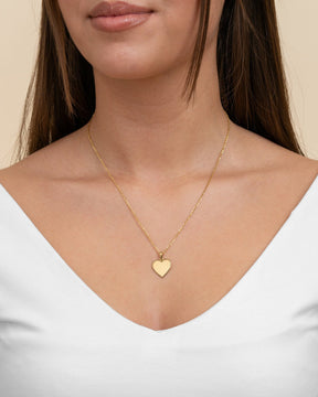 Heart necklace engraving plate pendant 15mm