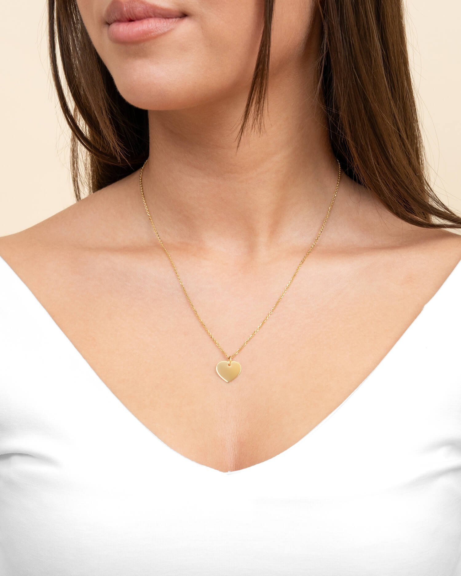 Heart necklace engraving plate pendant 13mm-8