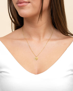 Heart necklace engraving plate pendant 13mm