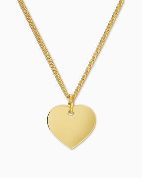 Heart necklace engraving plate pendant 13mm