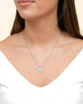 Heart necklace engraving plate pendant 13mm-8