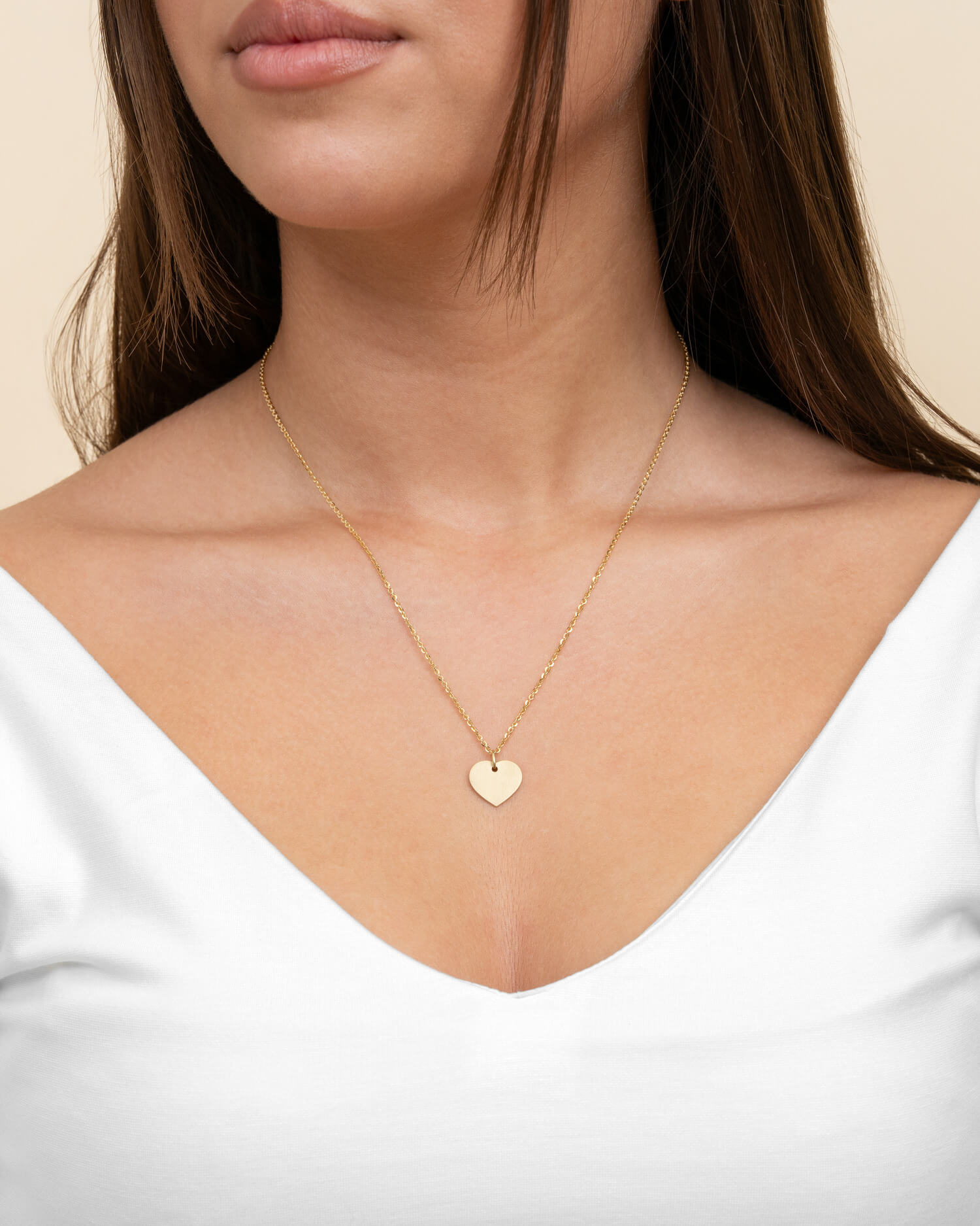 Heart necklace engraving plate pendant 13mm-8