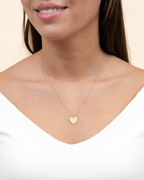 Heart necklace engraving plate pendant 13mm