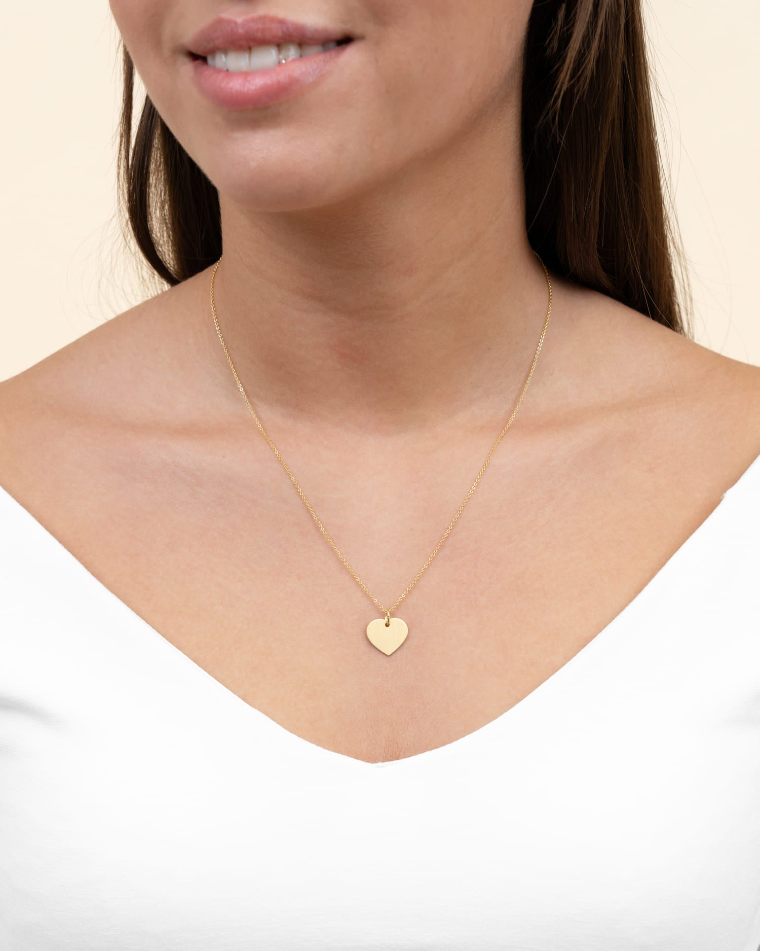 Heart necklace engraving plate pendant 13mm