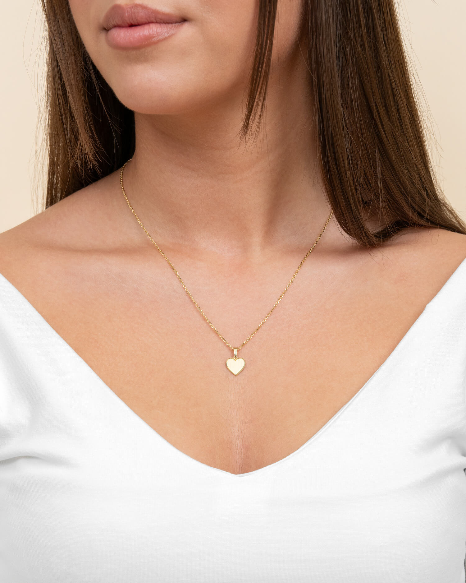 Heart necklace engraving plate pendant 10mm