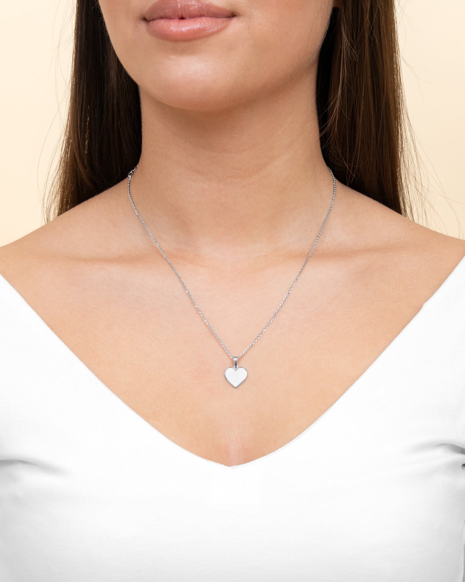 Heart necklace engraving plate pendant 12mm