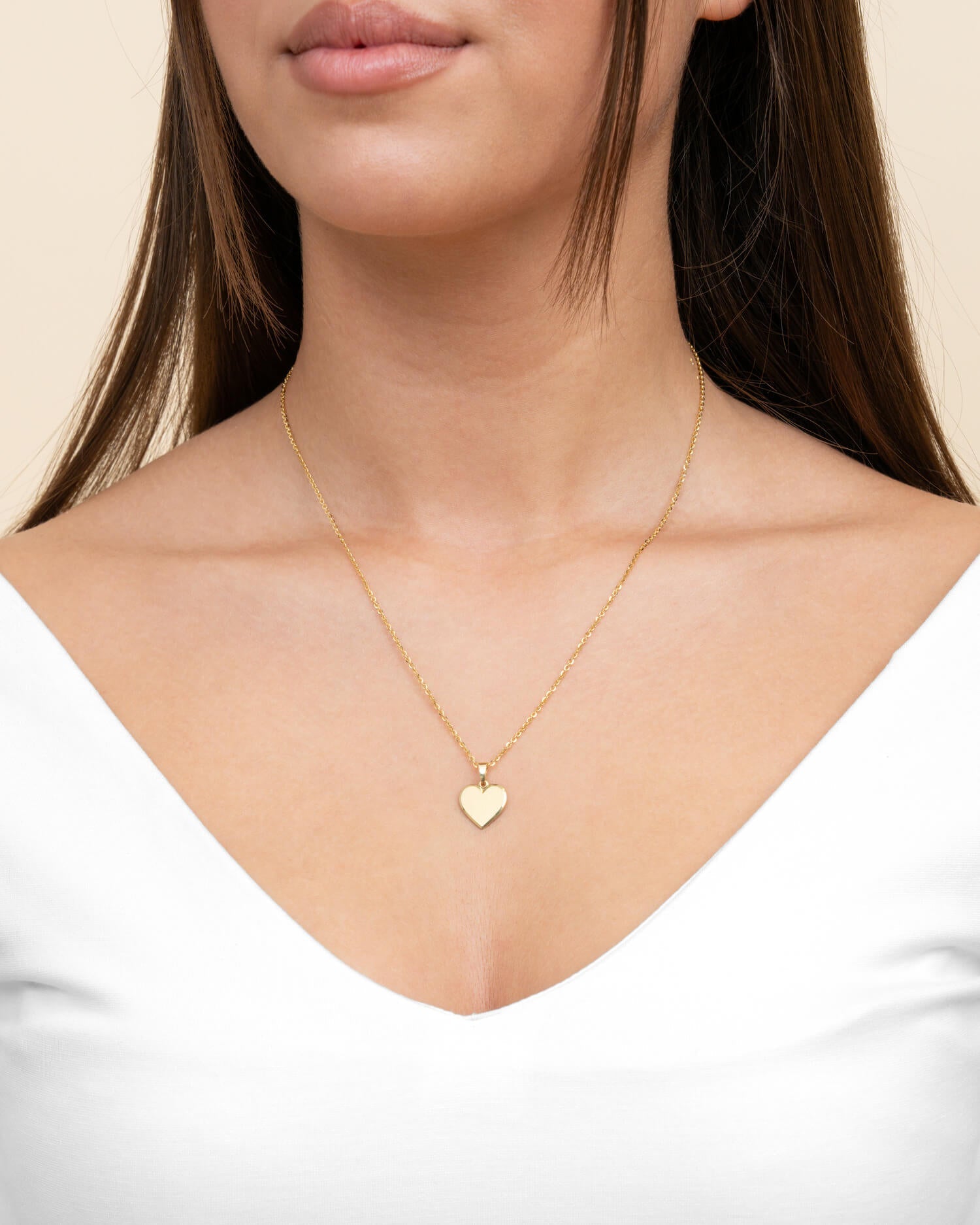 Heart necklace engraving plate pendant 12mm