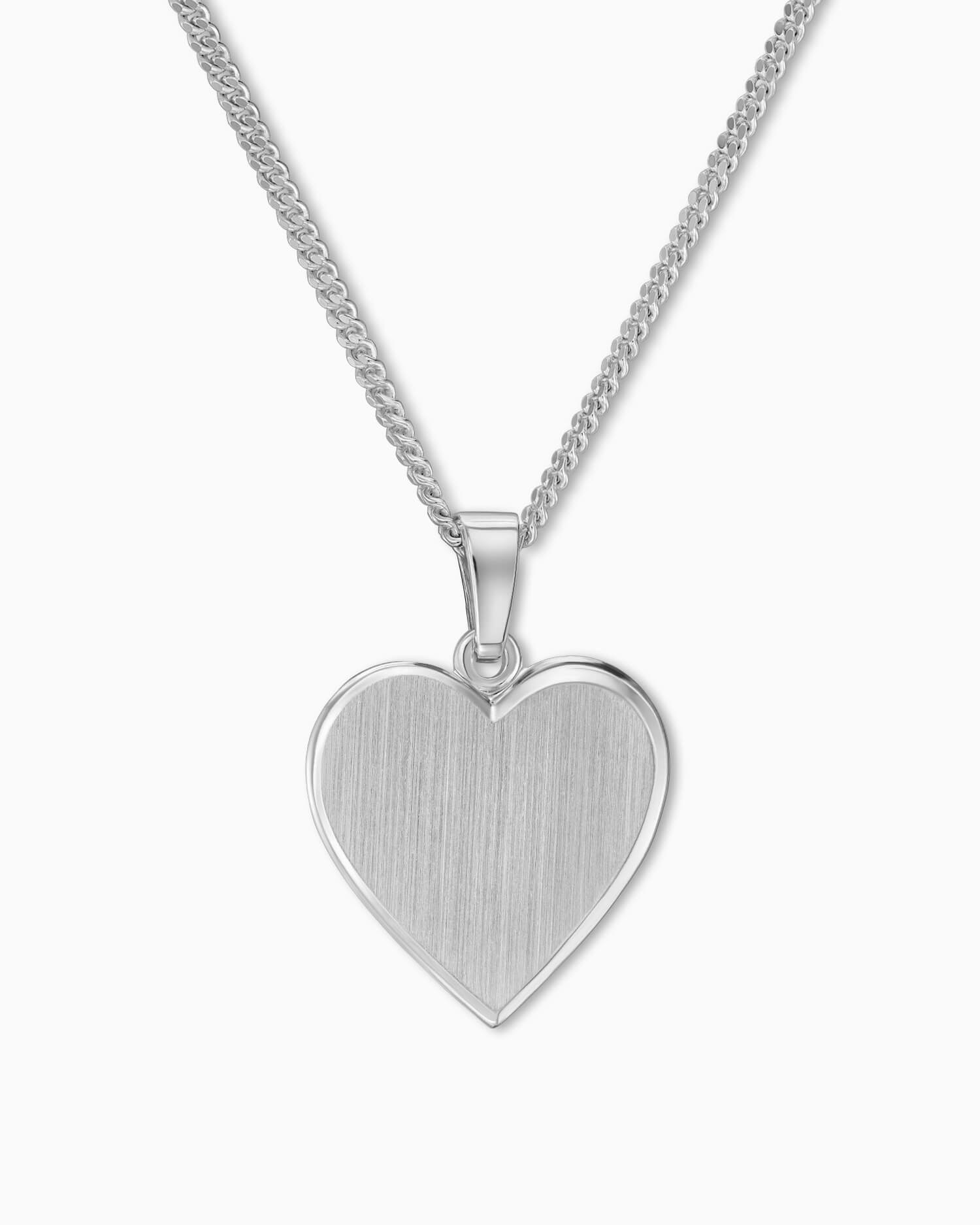 Heart necklace engraving plate pendant 15mm-4