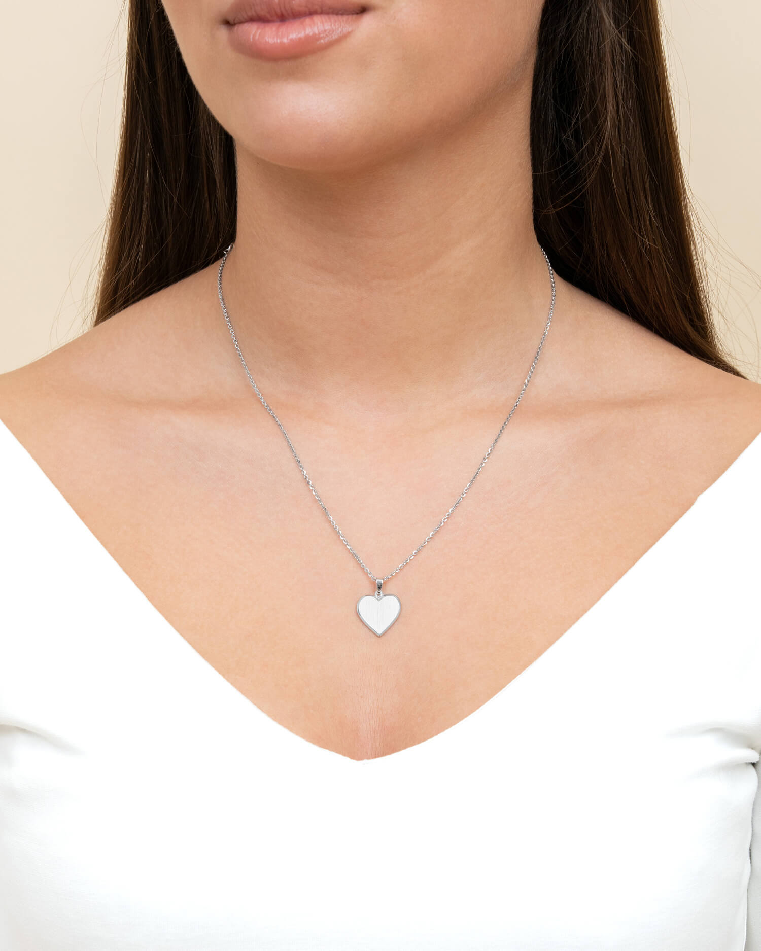 Heart necklace engraving plate pendant 15mm-4