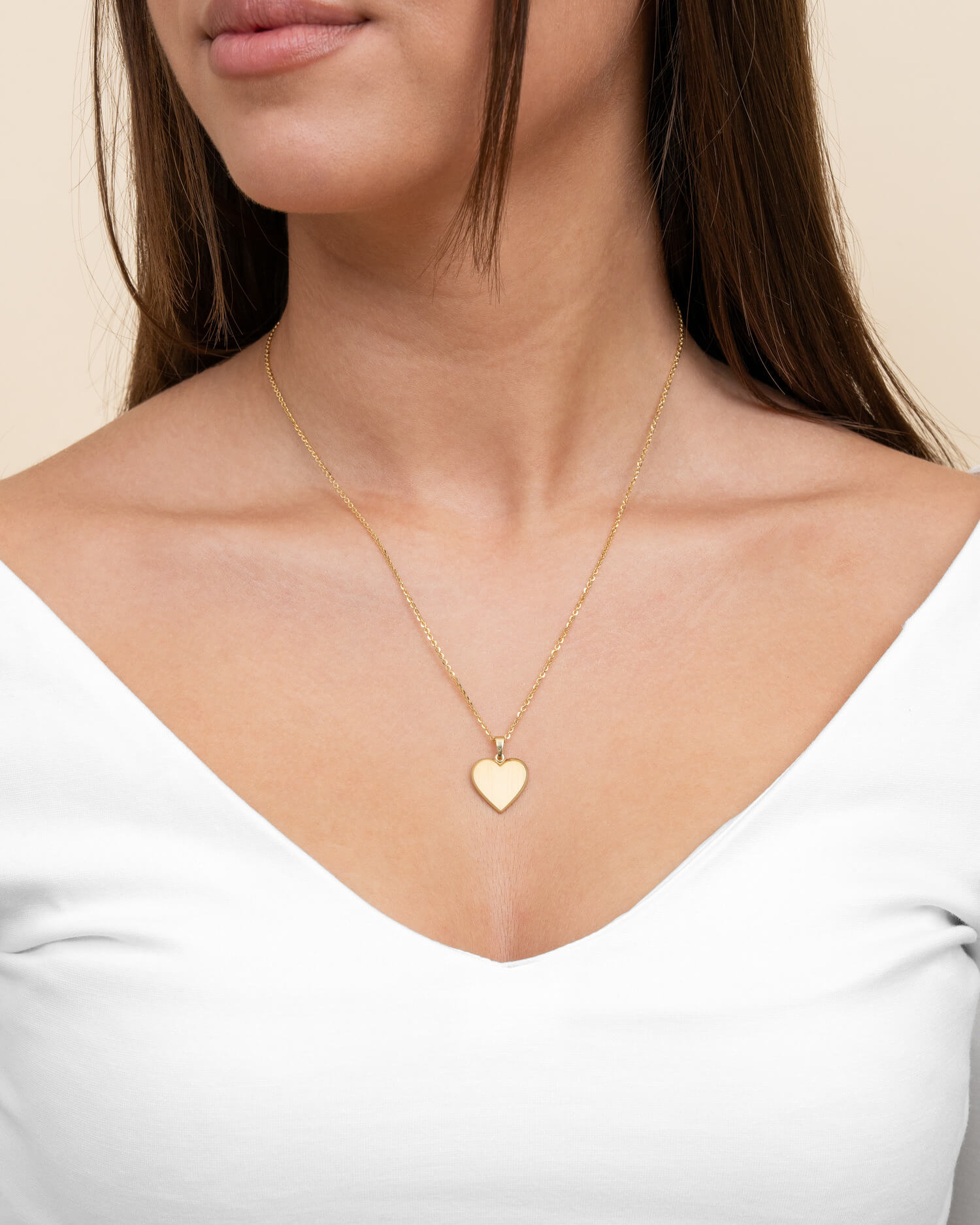 Heart necklace engraving plate pendant 15mm