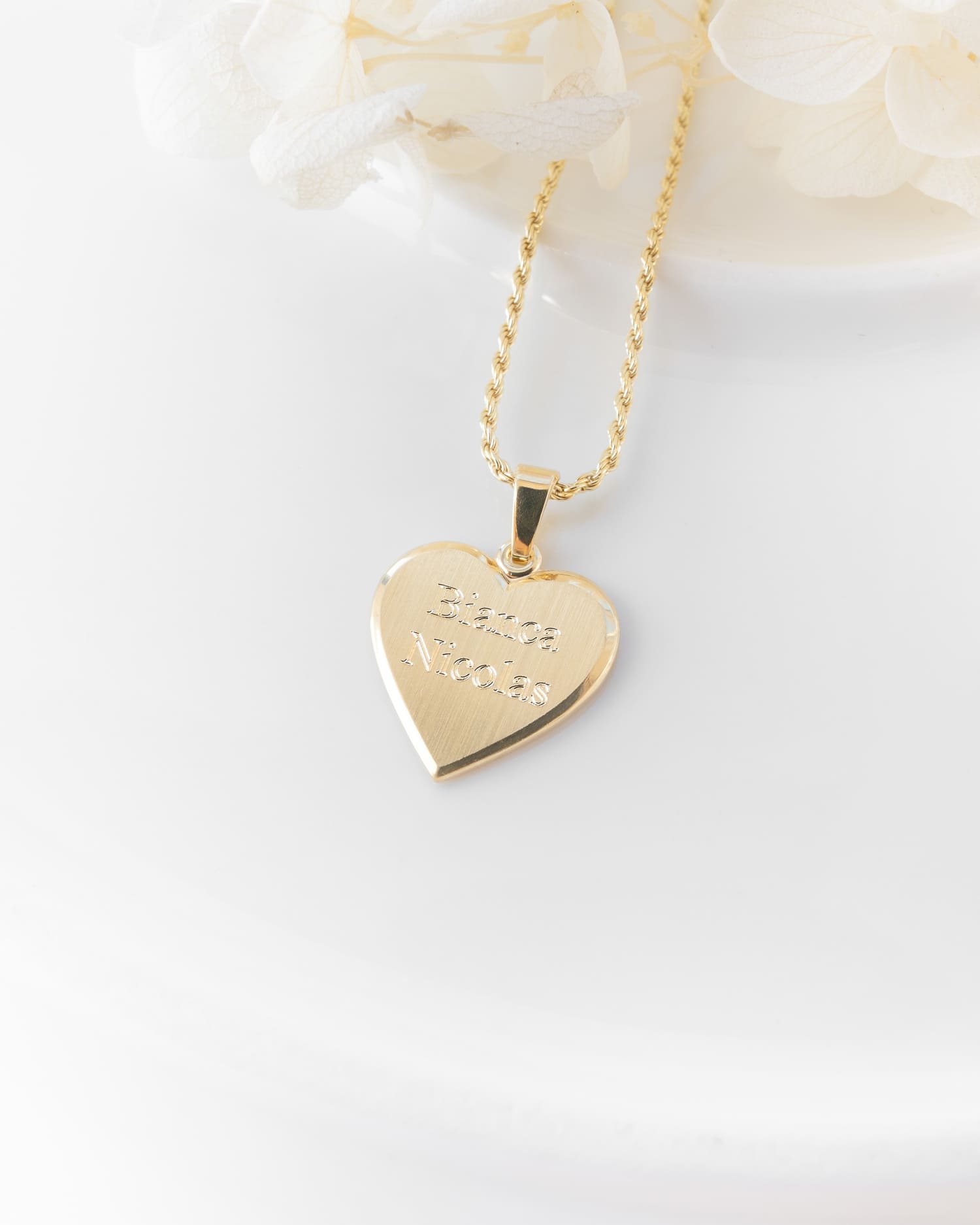 Heart necklace engraving plate pendant 12mm