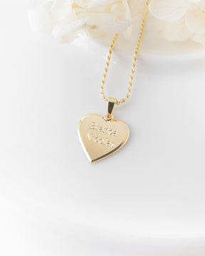 Heart necklace engraving plate pendant 12mm