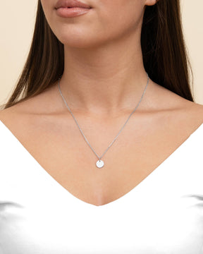 Engraving plate necklace pendant round 10mm