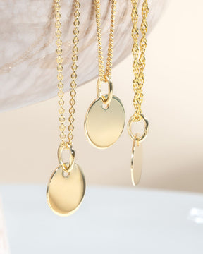 Engraving plates necklace pendant round 10mm-7