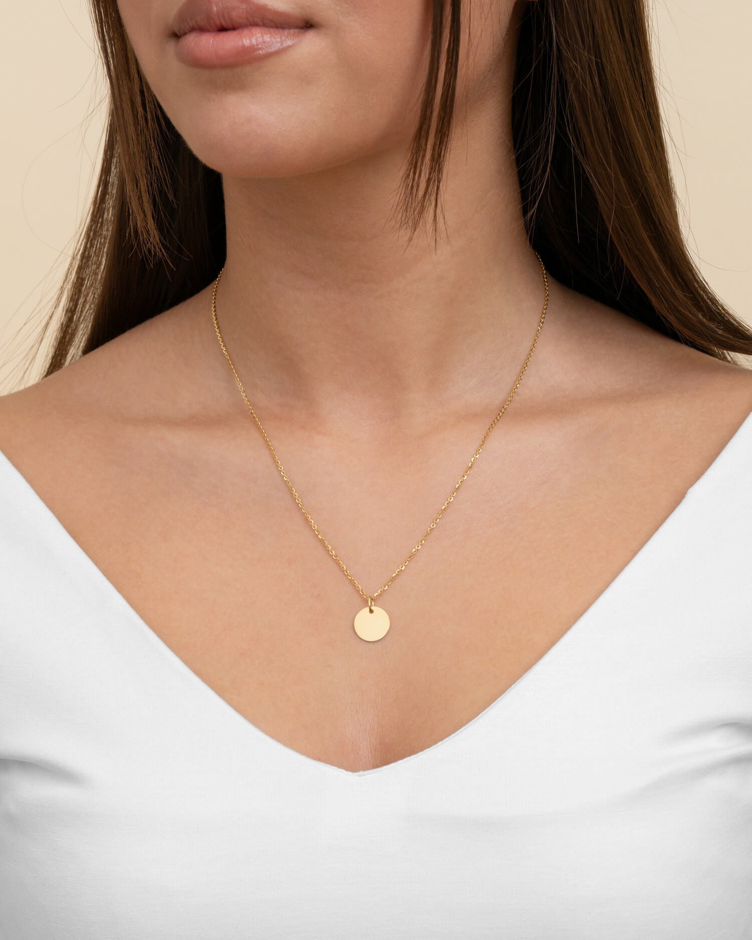 Engraving plates necklace pendant round 12mm